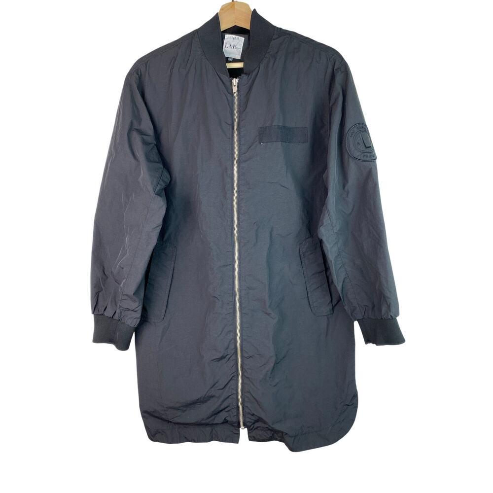 LAP Los‎ Angeles Project Women's M Black Nylon Blend Anorak Windbreaker Jacket*